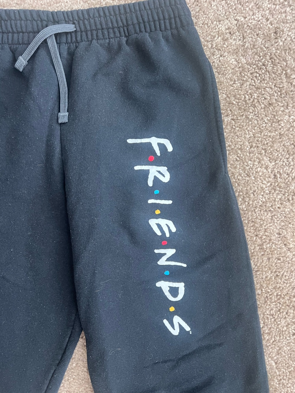 FRIENDS Black Sweatpants with Color Dot Logo S